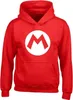 Super Mario Kapuzenpullover Uni Mario Badge rot 140 Produktbild-Vorschau 2