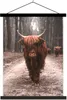 MuchoWow® Textilposter Schottisches Hochlandrind - Wald - Produktbild-Vorschau 1