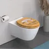 A modern bathroom with a wall-mounted toilet featuring a decorative toilet seat. Anteprima dell’immagine prodotto