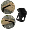 Collage showing shelf brackets attached to wooden shelves and a close-up of a bracket. Produktbild-Vorschau