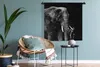 MuchoWow® Wandteppich Wandbehang Elefant - Tiere - Schwarz Produktbild-Vorschau 4