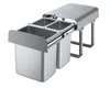 A pull-out kitchen waste bin system with multiple compartments, shown against a white background. Produktbild-Vorschau