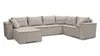 A U-shaped sectional sofa with cord upholstery, shown from a front-side angle against a white background. Podgląd zdjęcia produktu
