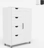 Cassettiera con 4 cassetti e 2 ripiani per il bagno o la Anteprima dell’immagine prodotto 5
