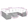 10-tlg. Garten-Sofagarnitur mit Kissen Beige Poly Rattan Produktbild-Vorschau 3