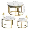 Couchtisch 2er Set mit Metallgestell Ø(80+60)cm Rund Produktbild-Vorschau 2