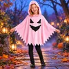 Kinder Geisterkostüm Pink mit Kapuze – Halloween Poncho für Produktbild-Vorschau 1