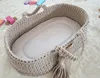 BOHO Puppenwagen handgefertigt aus beigem Baumwollstoff mit Produktbild-Vorschau 2