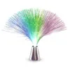 A fiber optic lamp with a metallic base. Voir les images du produit