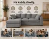 Sofa narożna lewostronna DIVERS, 3-osobowa, szara, z Podgląd zdjęcia produktu 2