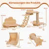 A diagram showing the dimensions of a cat climbing wall set. Náhľad obrázku produktu