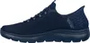 A side view of a dark blue Skechers sneaker. Produktbild-Vorschau
