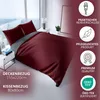 Bettwäsche 155x220 cm Baumwolle Bordeaux Luxus Satin 300 TC Produktbild-Vorschau 5