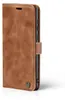 A brown flip cover phone case is shown against a white background. Produktbild-Vorschau