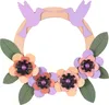 A decorative wreath made of paper or cardstock, featuring two hummingbirds at the top and several flowers and leaves around the bottom. Produktbild-Vorschau