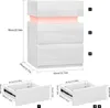 Nachttisch,Nachtschrank mit LED Licht,Nachtkommode mit 3 Produktbild-Vorschau 7
