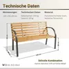 Gartenbank SANTORINI aus Holz & Metall | 2-Sitzer | Produktbild-Vorschau 3
