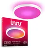 A product box and a ceiling light with pink and purple lighting. Produktbild-Vorschau