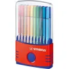 A set of Stabilo Pen 68 felt-tip pens in a red and blue plastic holder. Anteprima dell’immagine prodotto
