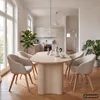 home24 Esstisch - Oval - Travertin Stein Nachbildung Produktbild-Vorschau 9