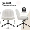 Product dimensions and load capacity for a white office chair. Voir les images du produit
