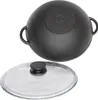 BIOL Gusseisen Wok Pfanne 26 cm mit GLAS-Deckel Induktion Produktbild-Vorschau 3