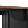 A close-up view of the underside of a table with a wooden top and black support structure, showing a partially extended leaf. Náhľad obrázku produktu