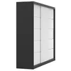 A three-quarter view of a modern sliding door wardrobe in black and white. Produktbild-Vorschau