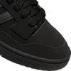 Close-up view of the toe and laces of a black sneaker. Podgląd zdjęcia produktu