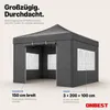 ONBEST Pavillon 3x3 | Wasserdicht | faltbar | Grau | mit Produktbild-Vorschau 4