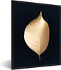 MuchoWow® Gerahmtes Poster Blätter - Gold - Schwarz - Produktbild-Vorschau 1
