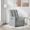 A light gray fabric recliner chair is shown in a well-lit room, placed on a round rug. Náhľad obrázku produktu