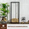 HOMCOM, regál na drevo na krb, 60 x 25 x 150 cm, kovový, Náhľad obrázku produktu 4