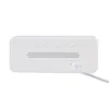 The back view of a white digital alarm clock with a USB charging port and buttons. Anteprima dell’immagine prodotto