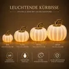LED Porzellan Kürbis Weiß Gold Mittel Herbstdeko Warmweiß Produktbild-Vorschau 4