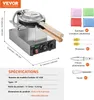 A VEVOR commercial waffle maker with various accessories and specifications displayed in a collage format. Podgląd zdjęcia produktu