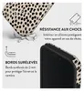 A close-up view of a phone case with a leopard print pattern, highlighting its protective features. Podgląd zdjęcia produktu