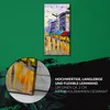 Wandkunst Leinwand Bild Uhr 30x60 Gemälde Abstrakte Stadt Produktbild-Vorschau 5
