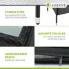 Collage of close-up images highlighting features of a black rattan garden bench. Náhľad obrázku produktu