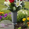 Grabvasen mit Erdspieß und Sockel 2er Set (31, 32 cm) grau Produktbild-Vorschau 4