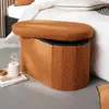 Składana owalna ławka z tkaniny bouclé, 72 x 39 cm, MOKA Podgląd zdjęcia produktu 8