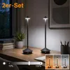 2er-Set, Moderne LED-Tischlampe kabellos schwarz, Pilzform Produktbild-Vorschau 1