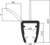 A technical drawing with dimensions of a shower seal profile. Produktbild-Vorschau