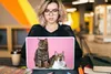 MuchoWow® Laptop Aufkleber Sticker Cover Katze - Rosa - Produktbild-Vorschau 5
