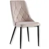 A single beige upholstered dining chair with black metal legs is shown against a white background. Produktbild-Vorschau