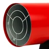 A close-up view of the front grille and red casing of a gas heater. Produktbild-Vorschau