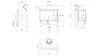 Technical drawings with dimensions of a fireplace insert. Produktbild-Vorschau
