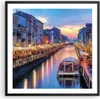 Gerahmtes Poster - Schwarzer Rahmen - Kanal Grande Abend - Produktbild-Vorschau 1