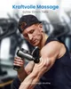 A man in a gym is using a massage gun on his arm. Produktbild-Vorschau