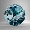 Wanduhr - Rund - Glasuhr - Wasser Stein Welle - 30x30cm - Produktbild-Vorschau 3